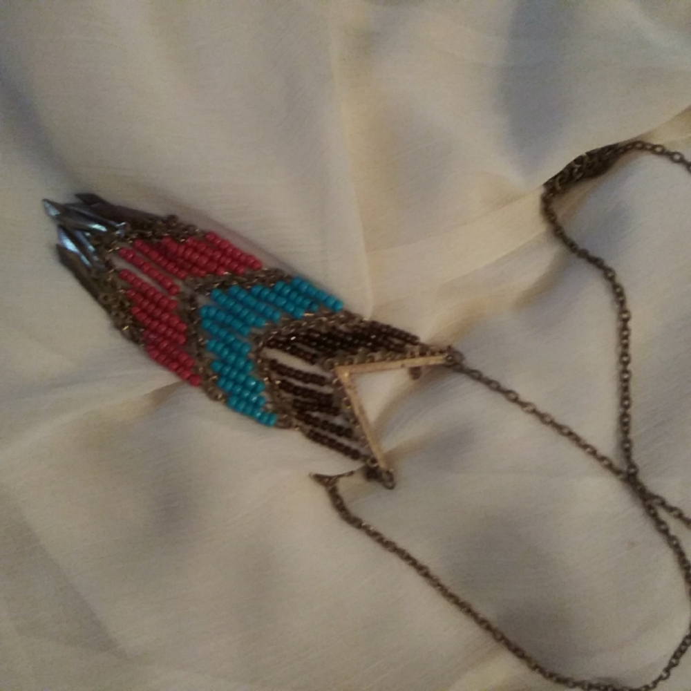 Vintage Egyptian Revival Beaded Necklace